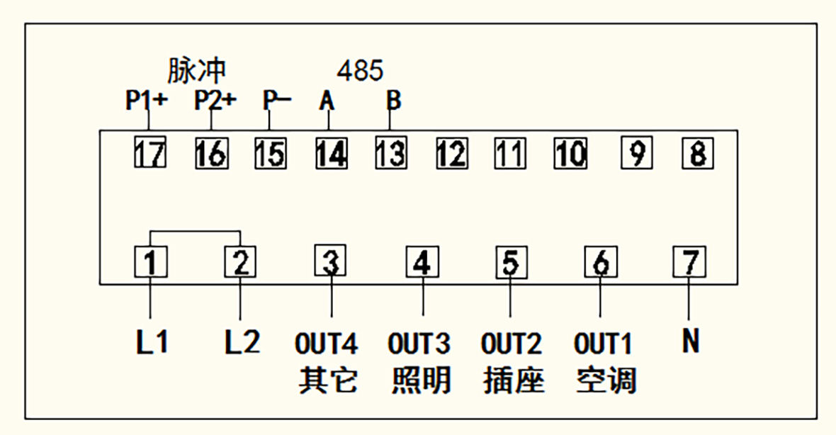 四回路電能表端子接線圖